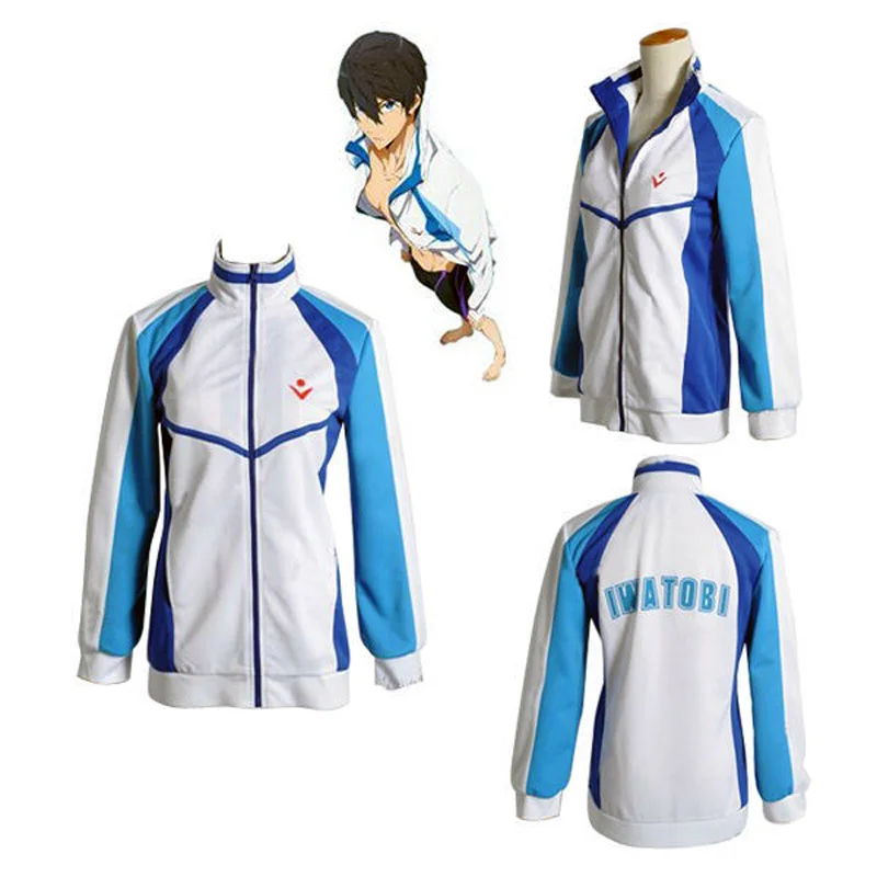 Аниме бесплатно! Iwatobi Haruka Nanase косплей костюм куртка унисекс Толстовка Высокая