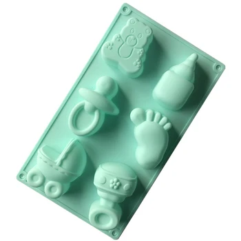 

3D 6 Cavity Cake Tools Cake Silicone Mould Ankle Anime Bear Shape Chocolate DIY Fondont Sugarcraft Chocolate Soap Mold Baking