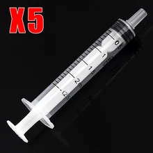 5Pcs 2.5Ml Plastic Spuit Hoge Kwaliteit Spuit Transparante Herbruikbare Steriele Meten Injectie Spuit Voedingsstoffen Hydrocultuur