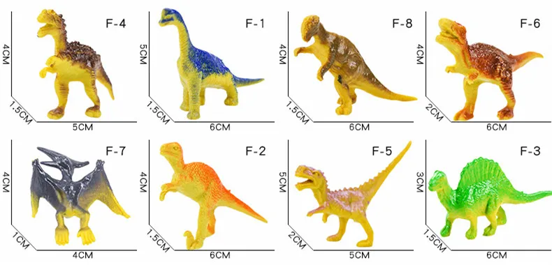 10pcs Action Toy Figures dinosaur world Tyrannosaurus Dragon Dinosaur Toys Plastic Dolls Animal Collectible Model Furnishing Toy (4)
