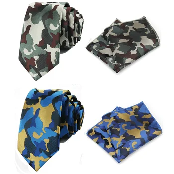 

Men’s Blue Green Camouflage Necktie Tie Pocket Square Handkerchief Set Lot YFTIE0003