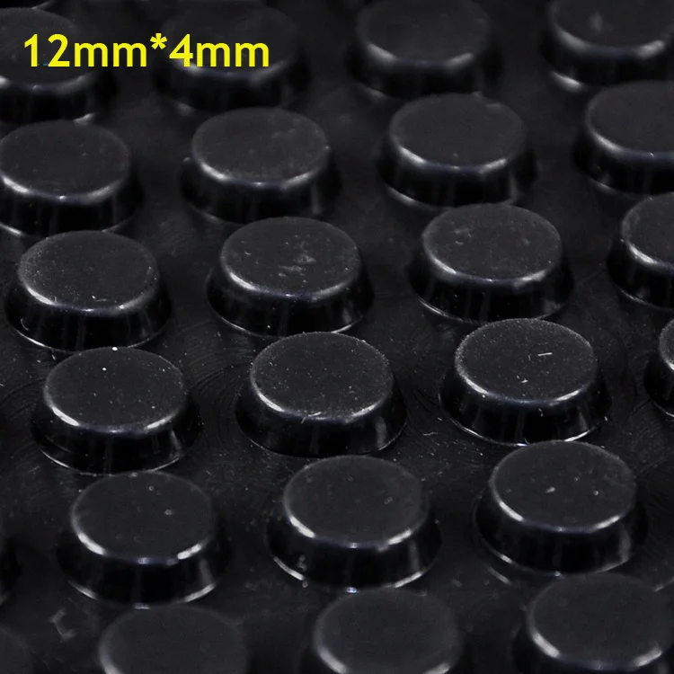 

128pcs 12mm*4mm black self adhesive soft anti slip bumpers silicone rubber feet pads great silica gel shock absorber