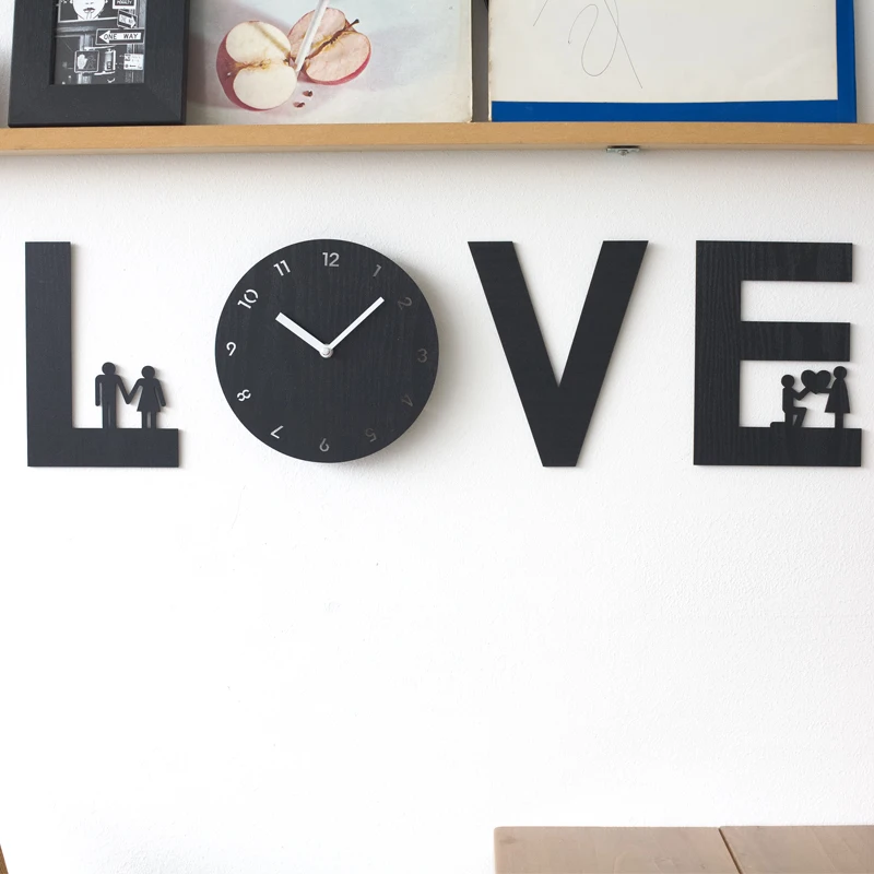 buy Mandelda DIY Wood Wall Clock Love Quartz Modern Design Decorative Sweet Love Watch 520,Drop Shipping Available
