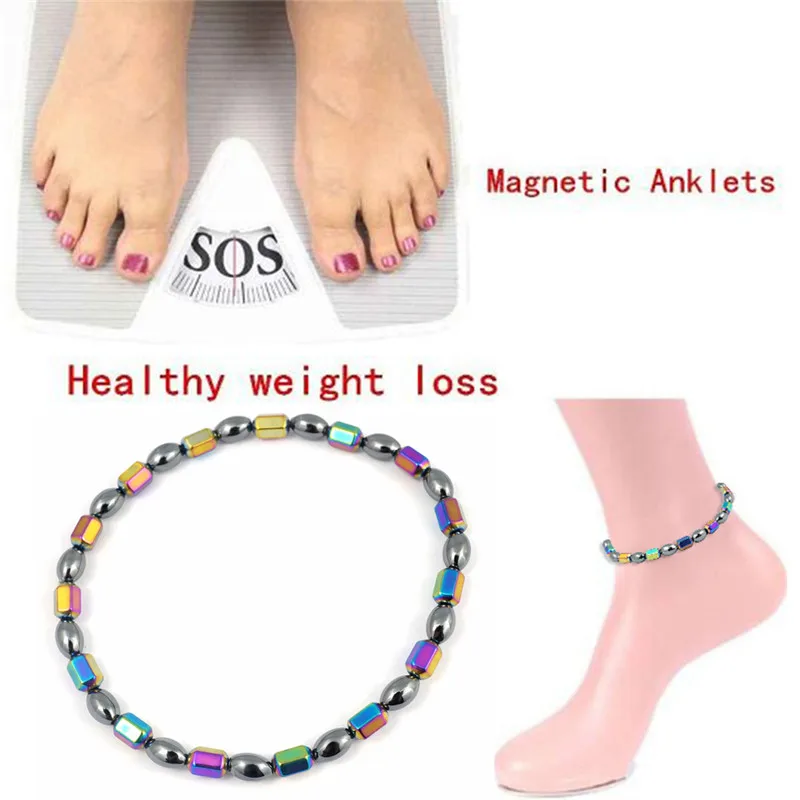 

Healthy Care Weight Loss Anklet Magnet Bracelets For Foot Magnetic Hematite Elastic Bracelet For Women And Man