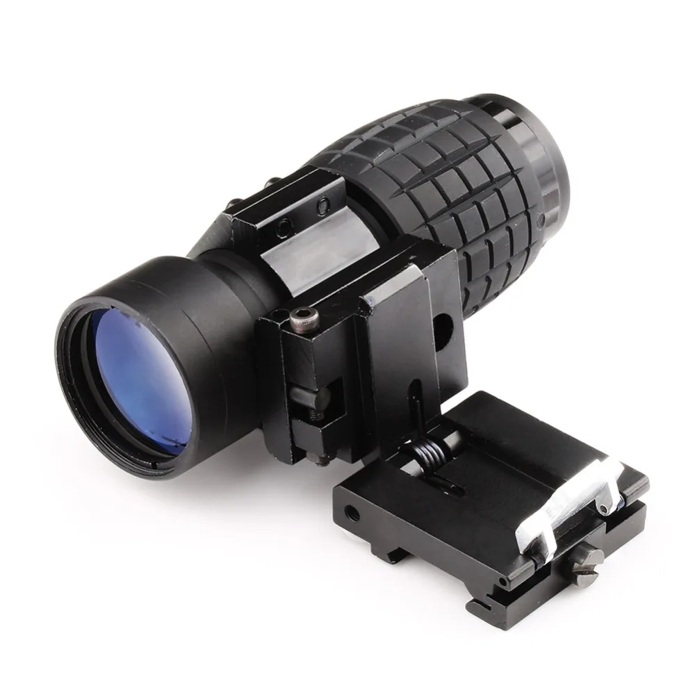 Tactical 3X Magnifier Scope Sight with Flip To Side Mount Fits On 20 mm