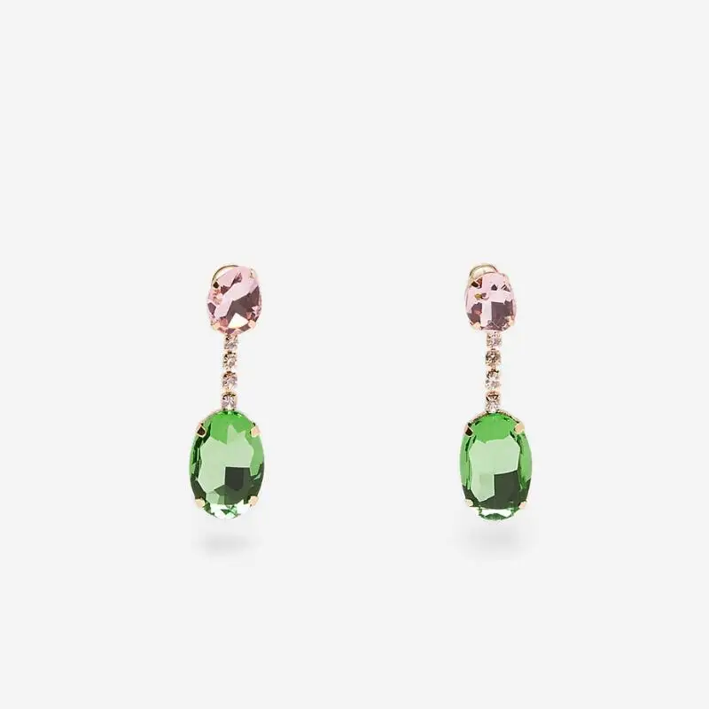 

PPG&PGG New Za Green Glass Statement Earrings Summer Vacation Style Dangle Earring Handmade Jewelry