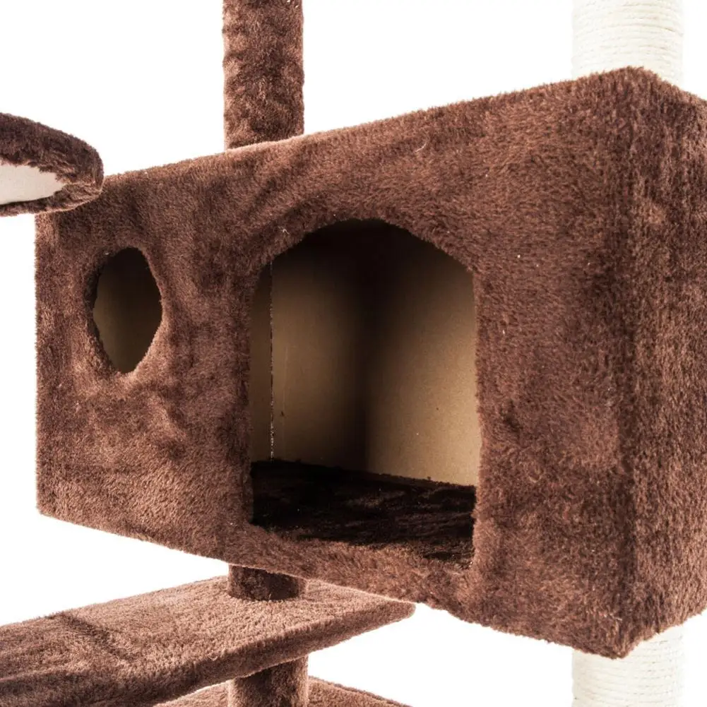 

1 Pcs New Brown Cute Soft Rope Plush Climb Tree Cat Tower Thickened Support Creative Durable Cat Tower Fashionable Pet Tools