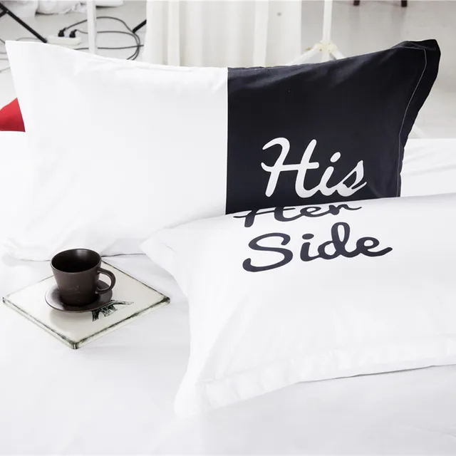 Online Her Side His Bedding Sets Black And White Double Her Side His Bedding Sets Black And White Double Bed Linen S Duvet Cover Set With Pillow Cases 3pcs 4pcs