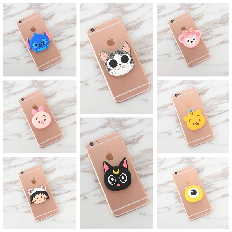 

Universal socket mobile phone stretch bracket Cartoon Stitch air bag Phone Expanding phone Stand for iphone 5s 6 7