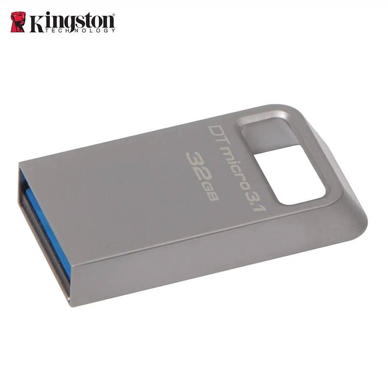 KINGSTON mini usb flash 128 ГБ стильный металлический флеш-накопитель USB 3,1 Gen 1(USB 3,0) 16 ГБ 32 ГБ usb флешка серебристый ультра-маленький