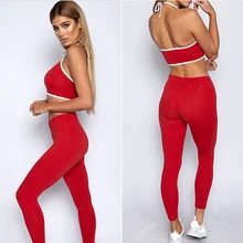 Набор для йоги сексуальный для спортзала набор женская спортивная одежда быстросохнущая одежда для фитнеса женский спортивный лифчик+ Леггинсы для йоги для пробежки тренировки спортивный костюм