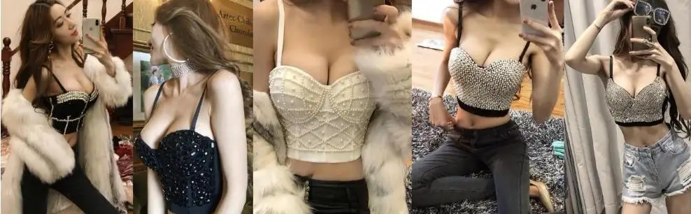 Novo feito à mão pérolas bralet corséis