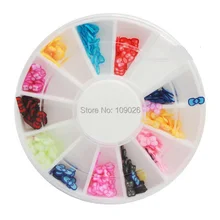 1000 ломтиков 3D Полимерная глина крошечные фимо бабочка лук колесо дизайн ногтей DIY дизайн колеса дизайн ногтей украшения оптом