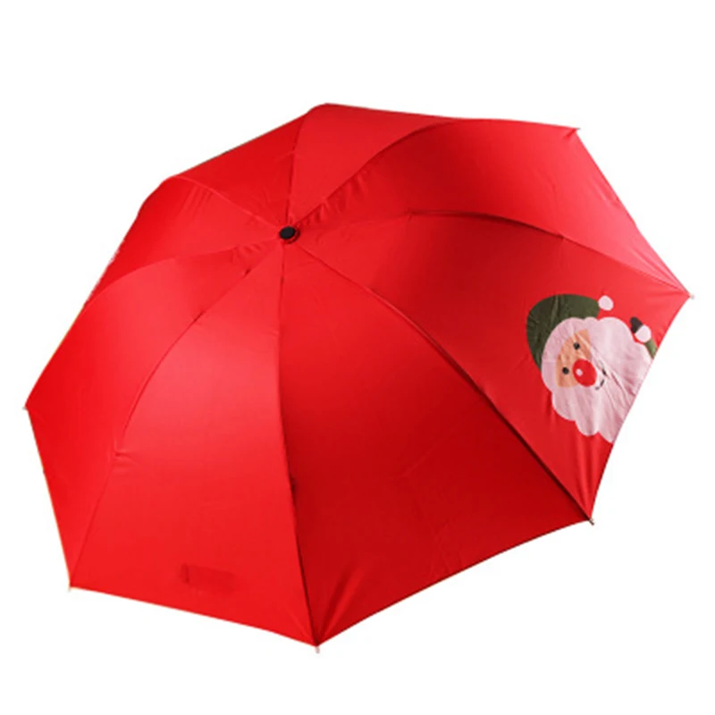 

Santa Claus prints a 30 fold umbrella Christmas gift to cover snow umbrella