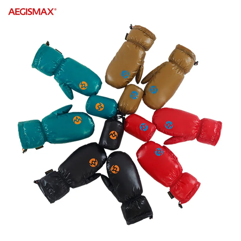 

AEGISMAX Unisex Winter Warm Nylon 95% White Goose Down Gloves Full Fingers Mitten For Skiing Snowboard Cycling Hiking Camping