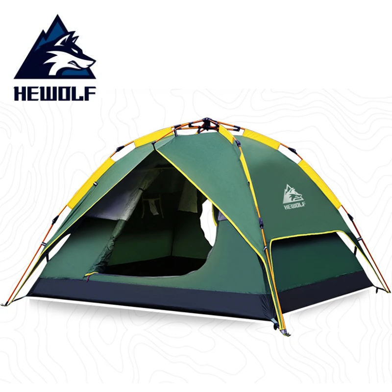 HEWOLF Multifunction 3 4 Person Automatic Tent Waterproof Double Layers