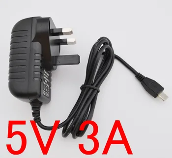 

100PCS AC 100V-240V High quality DC 5V 3A 3000mA Micro USB Charger for Tablet PC Power Adapter Supply UK plug Free shipping