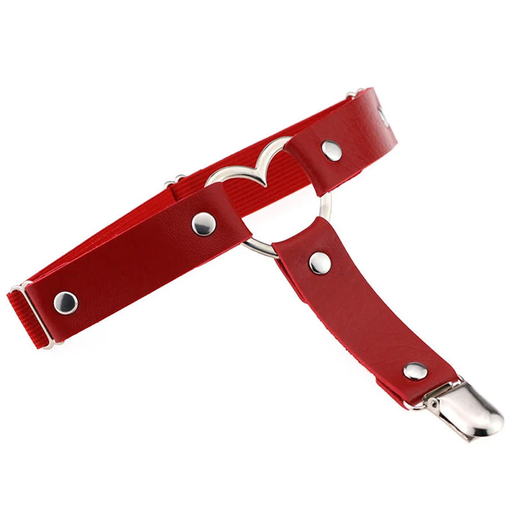 

Leg Thigh Ring with Clamp 5 Color 30cm-55cm Socks Party Intimates Garter Belt Sock Gothic PU Leather Lady Punk