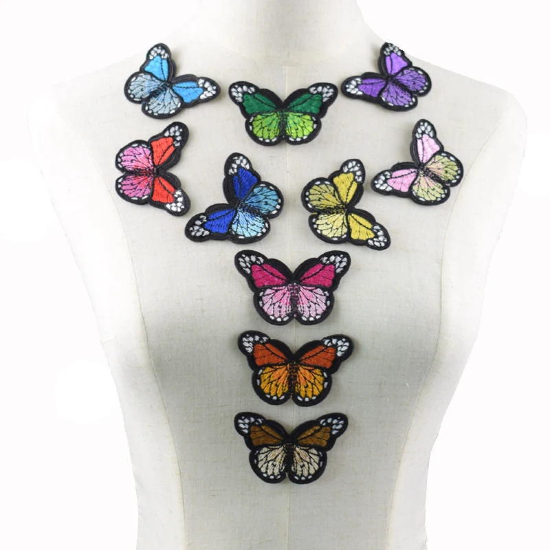 10pcs Butterfly Patches Sew On Diy Embroidered Appliques Sew On