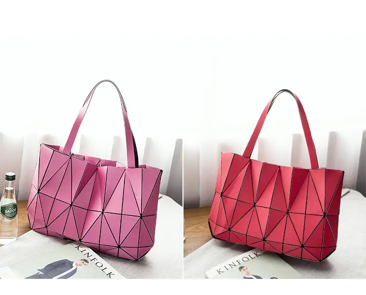 Lasen bag hot sale women BAO BAO Bag Lady Geometry Package Sequins Mirror Saser Plain Split Joint Mujer Mosaic Top Handle Tote Shoulder Bags (16)