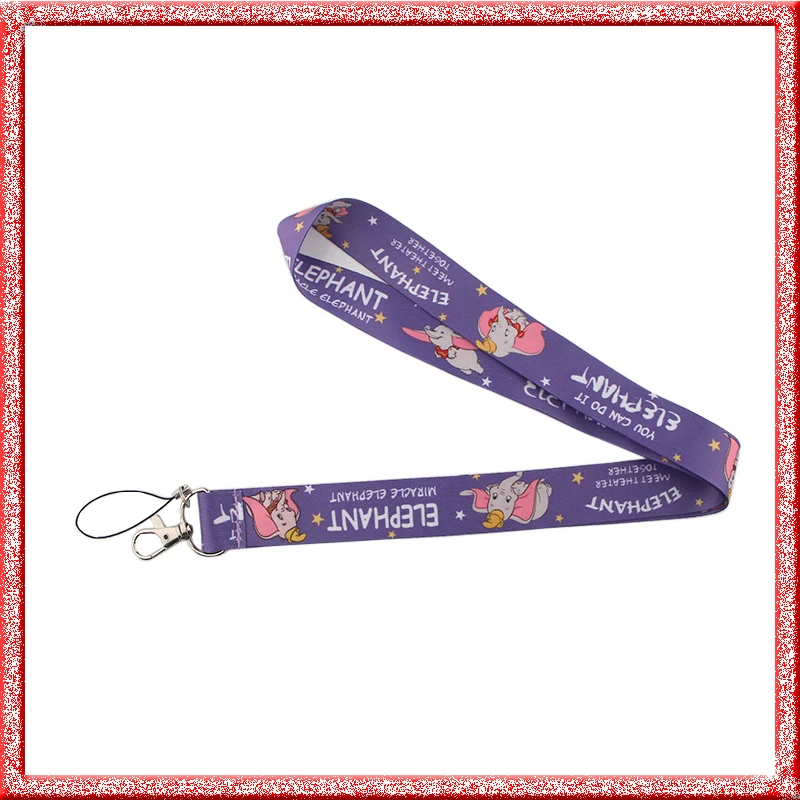 

Cartoon elephant animal cute lanyard mobile phone keys in straps necklace card holders webbing ribbons keychain keyring E0671