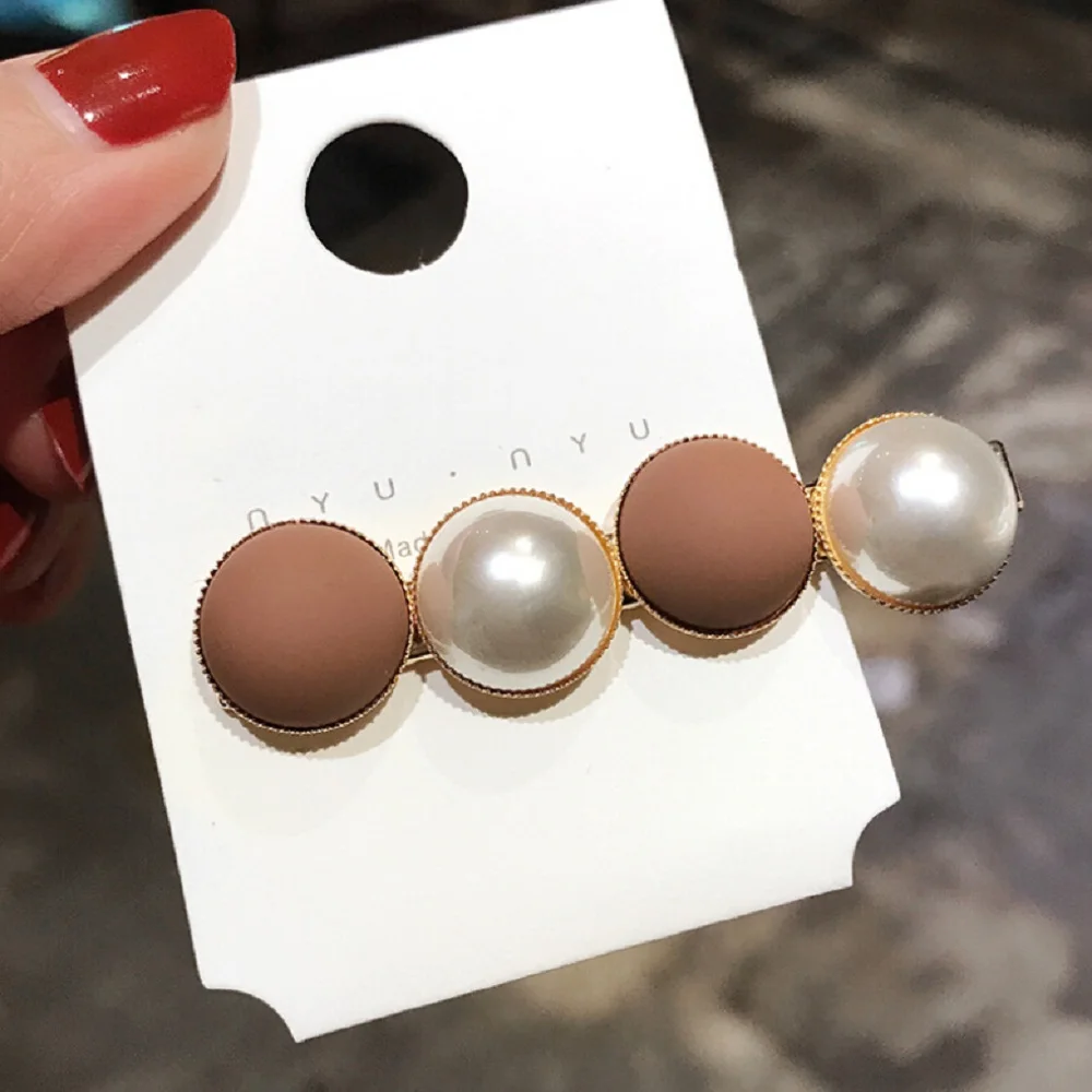 Fashion Candy Scrub Bead Hairpin Sweet Imitiation Pearl Korean Hair Clips Fashion Hair Accessories for Women Beads Hairpins