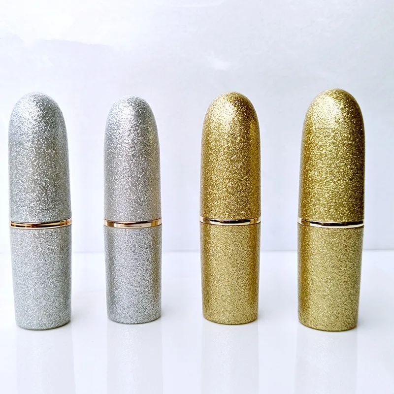 Brand Makeup Bullet Empty Lip Balm Tubes Container DIY Lipstick Fashion Diamond Silver Gold Lip