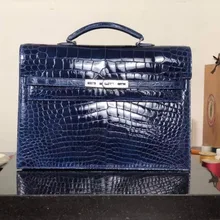 Новая продукция, блестящий портфель из натуральной/настоящей крокодиловой кожи живота, официальная сумка, мужские деловые сумки