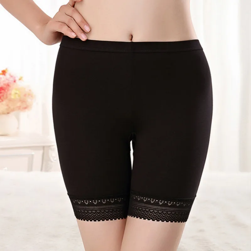 2018 Elegant Comfortable Women Lace Tiered Safety Pants Underwear Plus Size Waist Stretch Safety