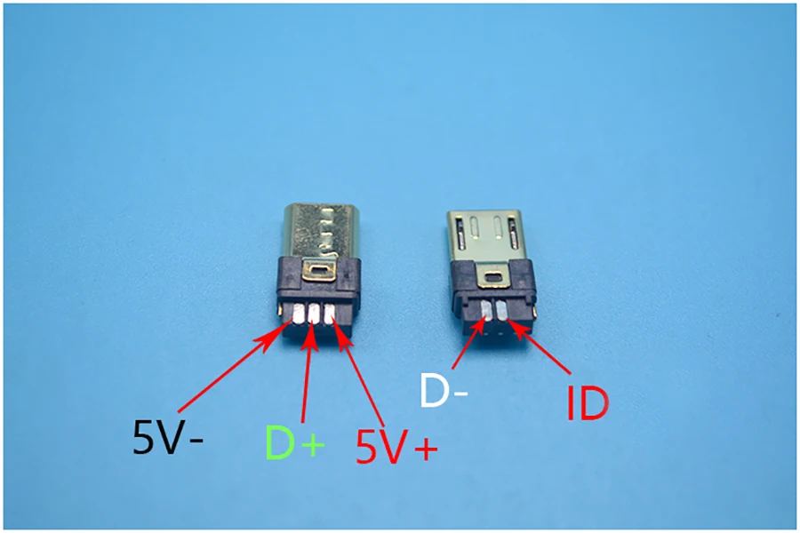 10 шт. штекер Micro USB Type A с 5 контактами коннектор белым черным пластиковым покрытием