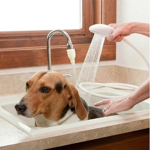 

Push On Hand-held Dog Cat Hair Washing Sink Showerhead Hose Sprayer for Pets
