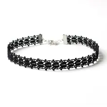 Yr233 цветок бархат ожерелье воротник Черное украшение для женщин подарок Preresent