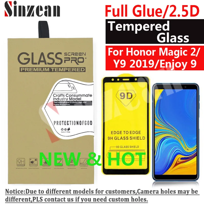 Защитное стекло для Huawei Y9 Prime 2019 2.5D полное клеевое закаленное Honor Magic 2 покрытие