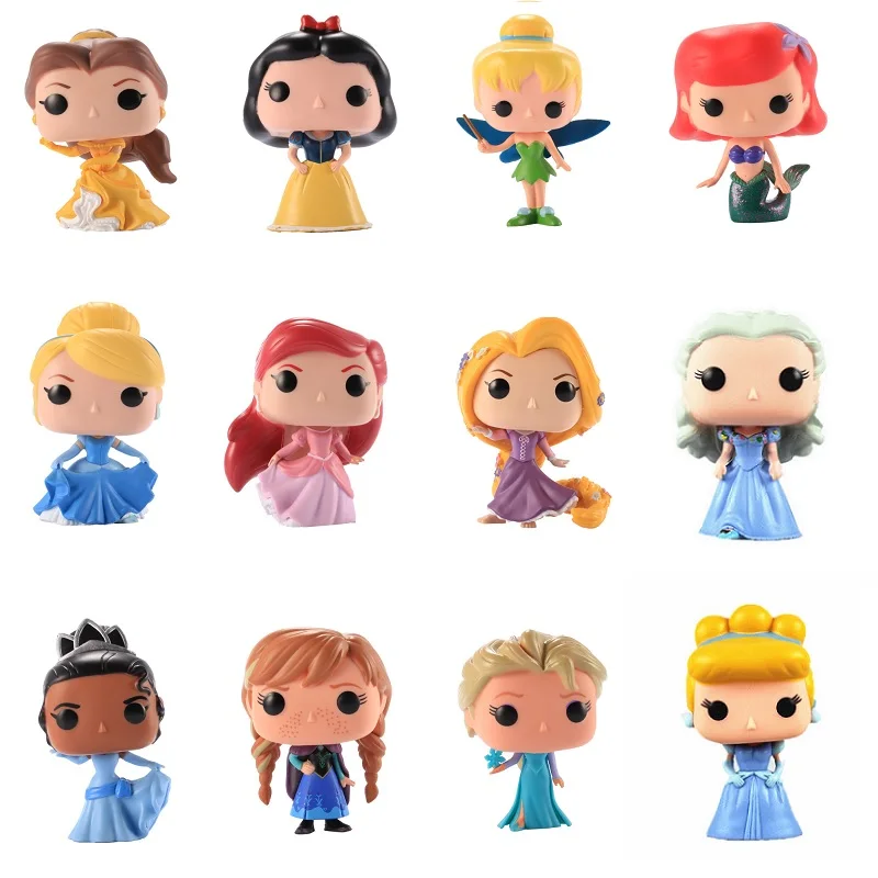 

Disney Anime Beauty beast Cinderella Rapunzel Ariel Snow White Belle Princess Action Figures Figurine Collection Model Toy