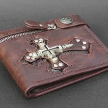 Стильный кошелек для кредитных карт, Мужской Двойной Кожаный Кошелек, мужской двухслойный кошелек, коричневый