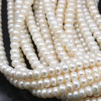 

Wholesale Price 2PCS Natural Freshwater Pearl 7-8mm Loose Beads Abacus Spacer White Pearls DIY Jewelry Making Finding 14.5" A486