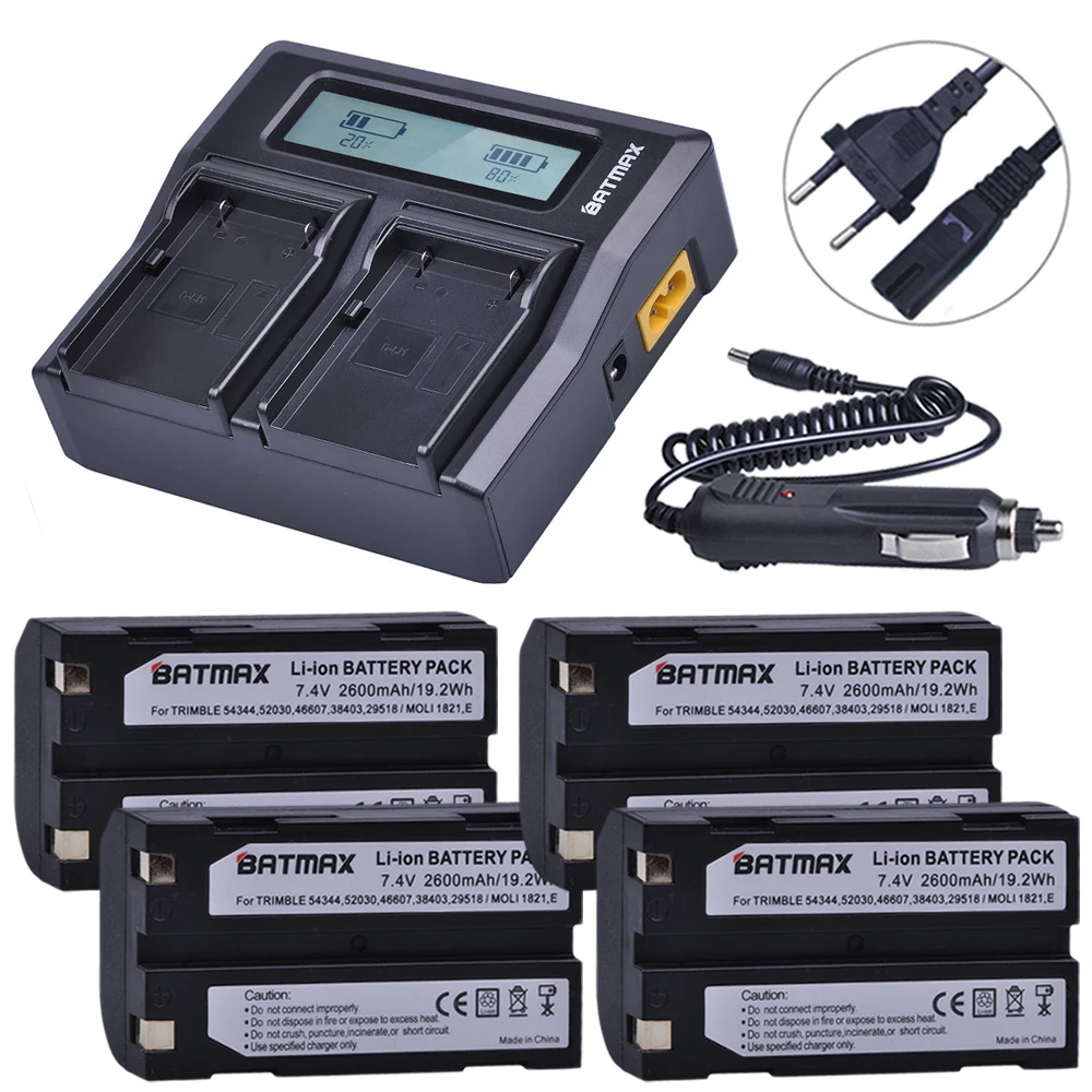 4Pcs 2600mAh 54344 Battery Akku + Rapid LCD Dual Charger for Trimble 5700,5800,R6,R7,R8,TSC1 GPS RECEIVER Batteries 4Pcs 2600mAh 54344 Battery Akku + Rapid LCD Dual Charger for Trimble 5700,5800,R6,R7,R8,TSC1 GPS RECEIVER Batteries