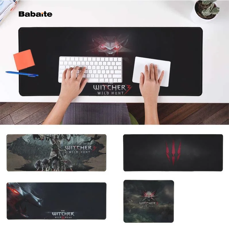 

Babaite 2018 New Red Logo for The Witcher 3 Wild Hunt Office Mice Gamer Soft Mouse Pad Rubber PC Computer Gaming mousepad