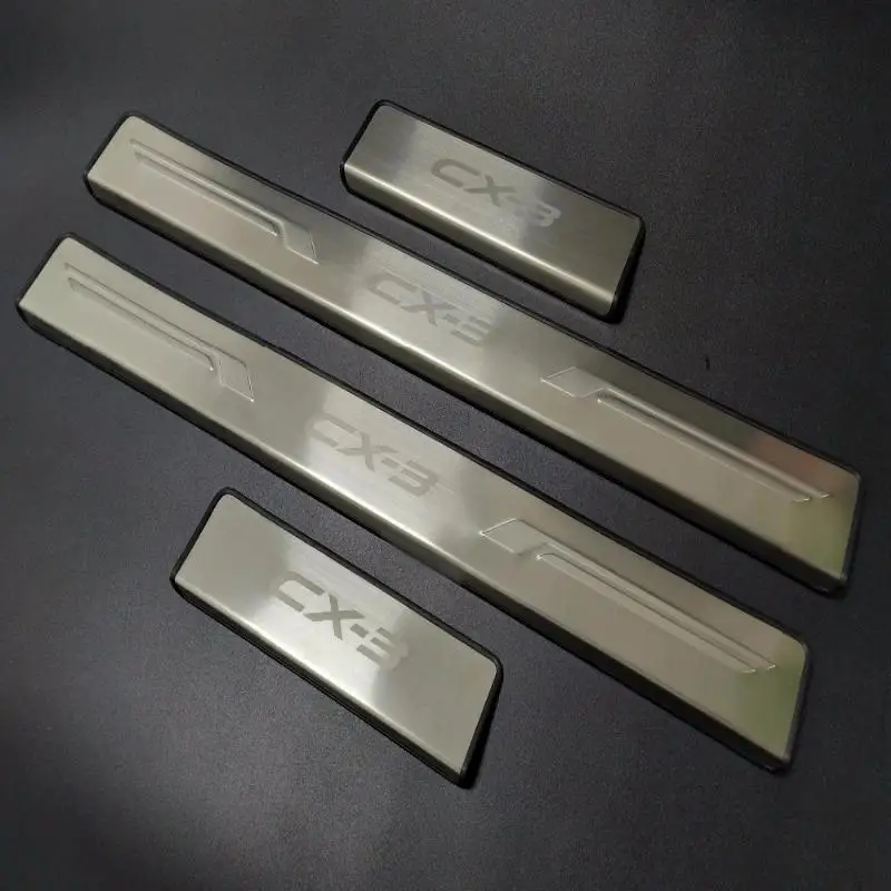 

for car styling mazda cx-3 door sill pedal scuff plates protectors stainless steel guards trim car accessories sticker 2016 2018