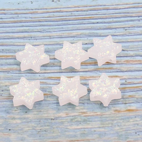 Fnixtar Synthetic David Star Opal Charm Many Colors Fire Opal Hexagon Bead DIYJewelry For Necklace 1.5mm Hole 20Piece/lot - Окраска металла: 1