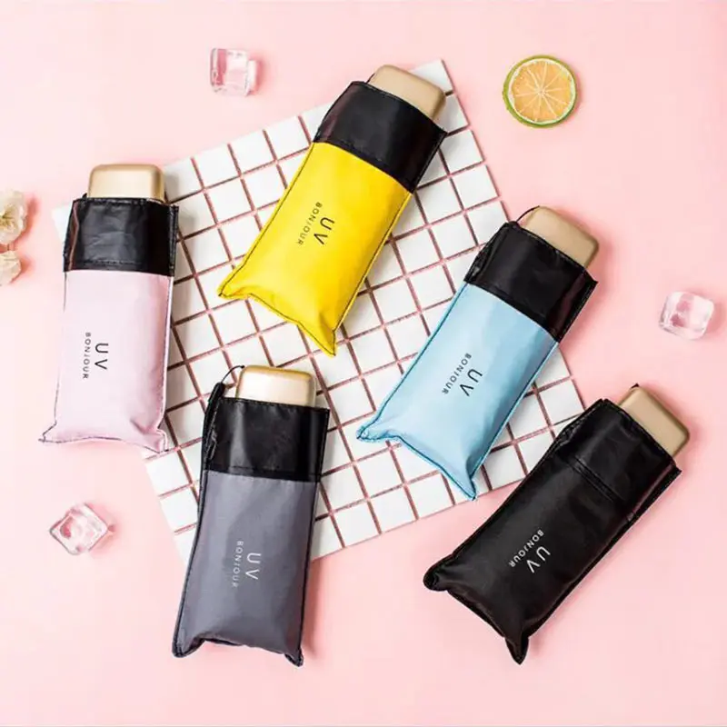 

Light flat 50 % black gum umbrella mini fine umbrella dual-use pocket sun umbrella women sun protection UV umbrella