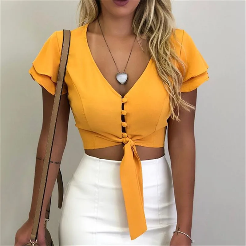 Sexy-Womens-Shirts-and-Blouses-2019-New-Summer-Ruffle-Short-Sleeve-V-Neck-Bandage-Cropped-Blouses.jpg_640x640 (1)