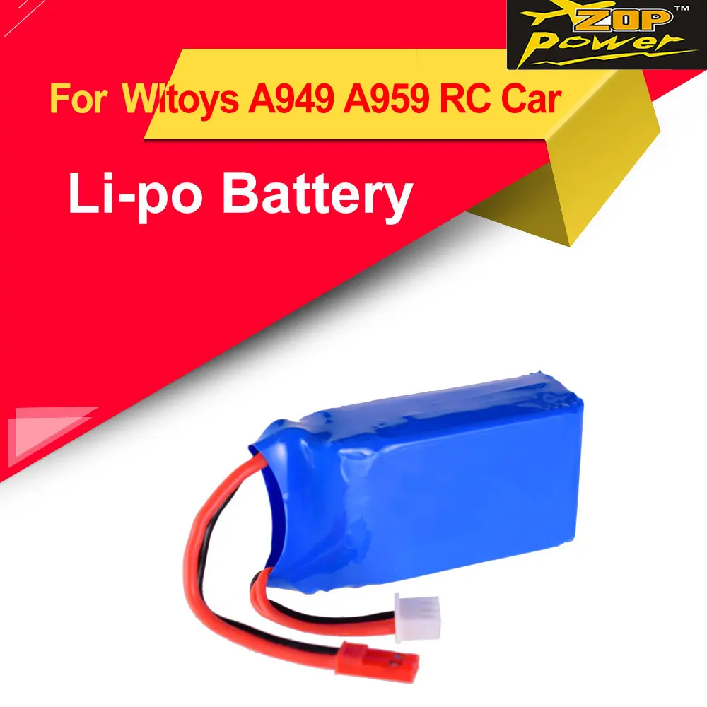ZOP Power 7 4 V 1100mAh 25C JST Plug LiPo аккумулятор A949 27 для 1/18 Wltoys Внедорожник Багги A959 A969 A979 K929