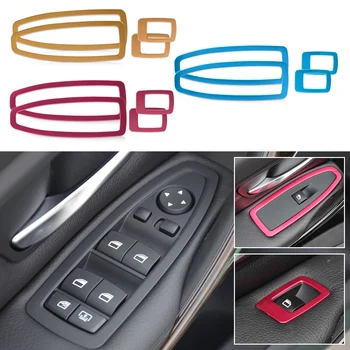 

DWCX Car-Styling 4pcs Door Window Switch Panel Golden Trim Cover For BMW 3 Series F3F34 32328 2013 2014 2015