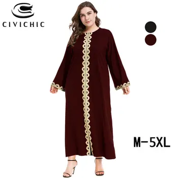 

CIVI CHIC Arabia Robe Longue Femme Vestido De Festa Middle East Plus Size Long Dress Autumn Women Slit Muslim Maxi Jurken DRS125