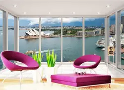 Прекрасный пол балкон просмотров Сиднейский оперный театр фото обои на заказ обои ТВ установка стена гостиной диван