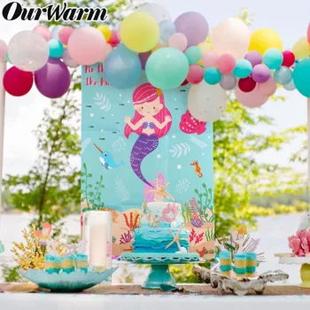 

OurWarm Boys Girls Mermaid Birthday Party Favor Box Pin The Tail On The Mermaid Glitter Stickers Little Mermaid Candy Boxes