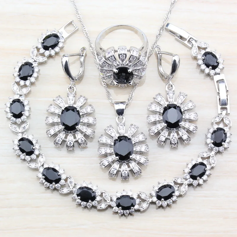 Женский ювелирный комплект из кольца и браслета серебристого цвета 21 см|jewelry sets for
