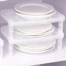 2 слоя тарелка для хранения Организатор Прозрачный Антибактериальный Вертикальная сушилка для посуды Творческий Кухня стеллаж для выставки товаров обеспечивает экономию места • Удобный