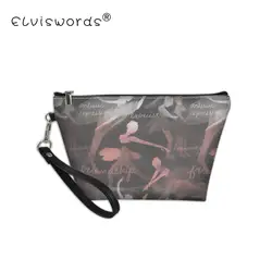 ELVISWORDS женские сумки для хранения косметички с цветочным рисунком и белыми рисунками, органайзер для путешествий, функциональная коробка